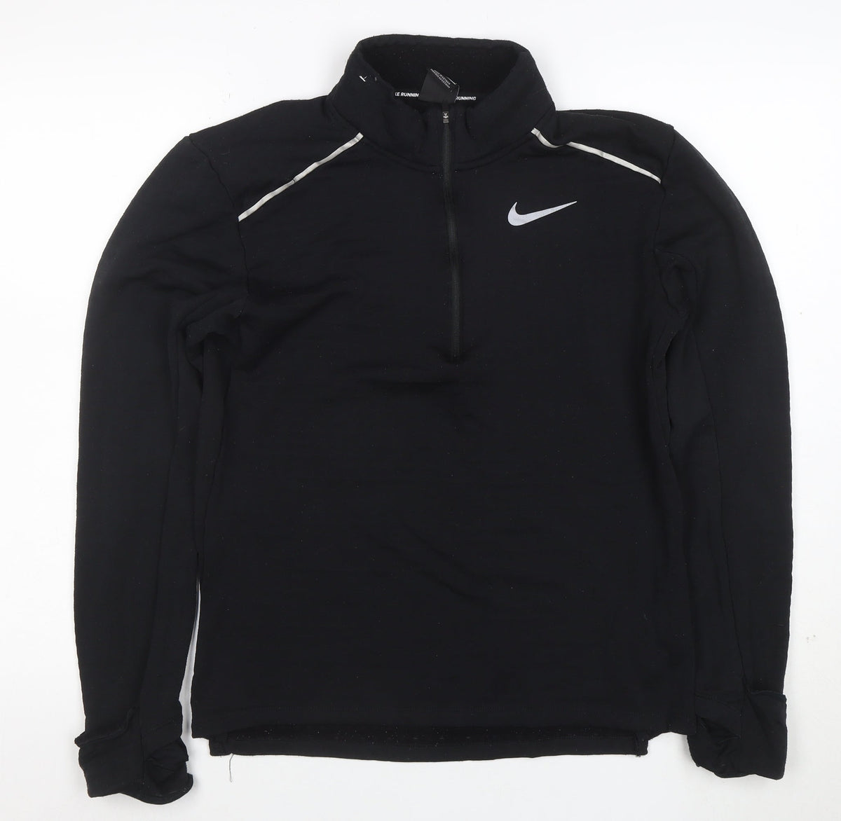Nike Women's Black Small 1/4 Zip Running Top Long Sleeve Activewear
