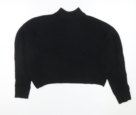 New Look Women’s Black Mock Neck Relaxed Knit Jumper Size M
