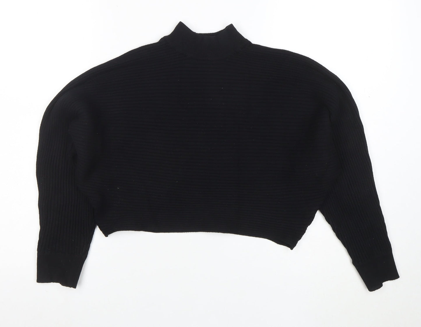 New Look Women’s Black Mock Neck Relaxed Knit Jumper Size M