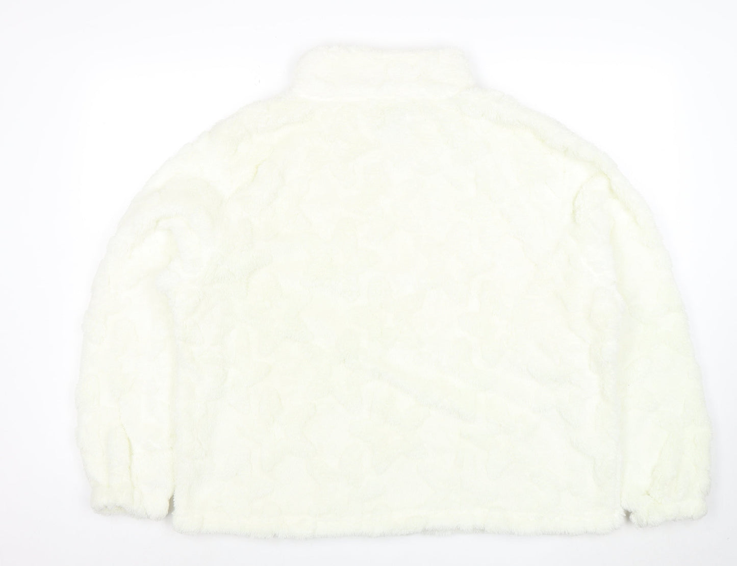 Boohoo Women’s White 1/4 Zip Fleece Hoodie UK 20