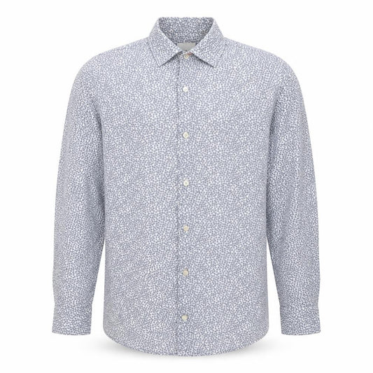 Paul Smith Men Blue Floral Cotton Button-Up Long Sleeve Shirt 15.5 Collar