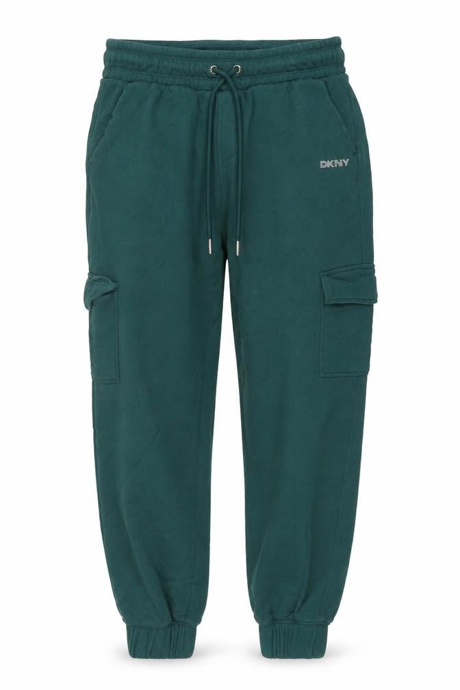 DKNY Girls Green Jogger Sweatpants Size S Elastic Waist Pockets