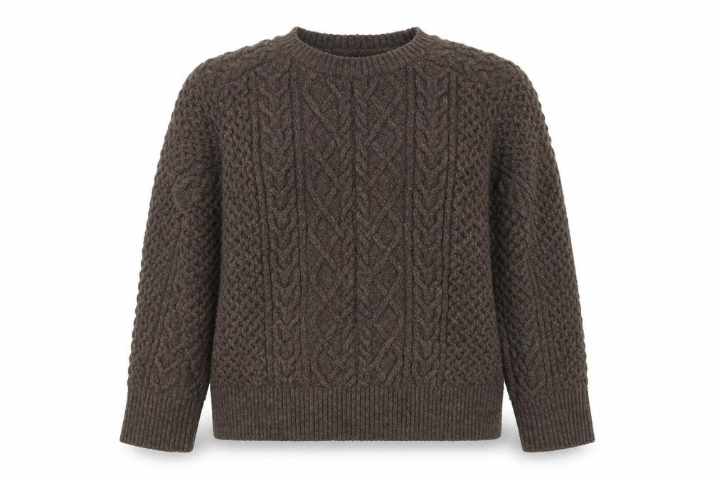 Marks & Spencer Women Brown Cable-Knit Pullover Jumper M
