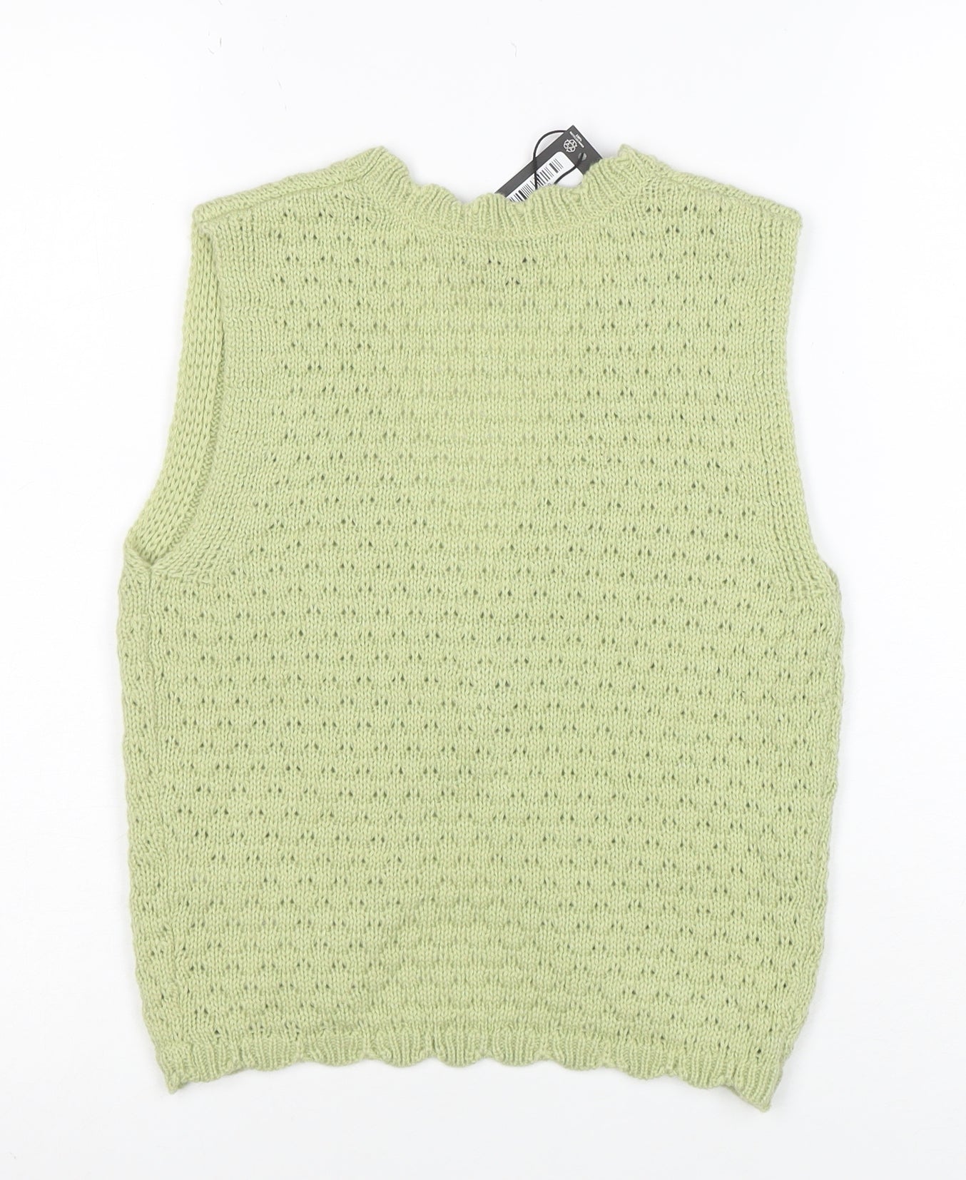 PrettyLittleThing Womens Green Sleeveless V-Neck Knit Cardigan S