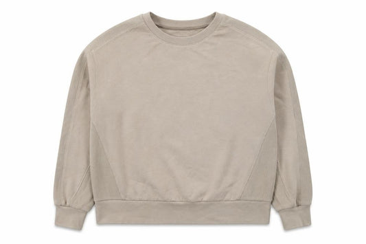 Oysho Women Beige Relaxed Fit Pullover Sweatshirt Size M Cotton Blend