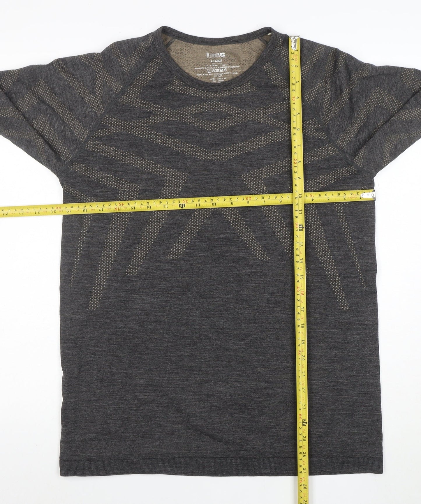 INOC Womens Grey Merino Wool Blend Long Sleeve Athletic Top Size XL