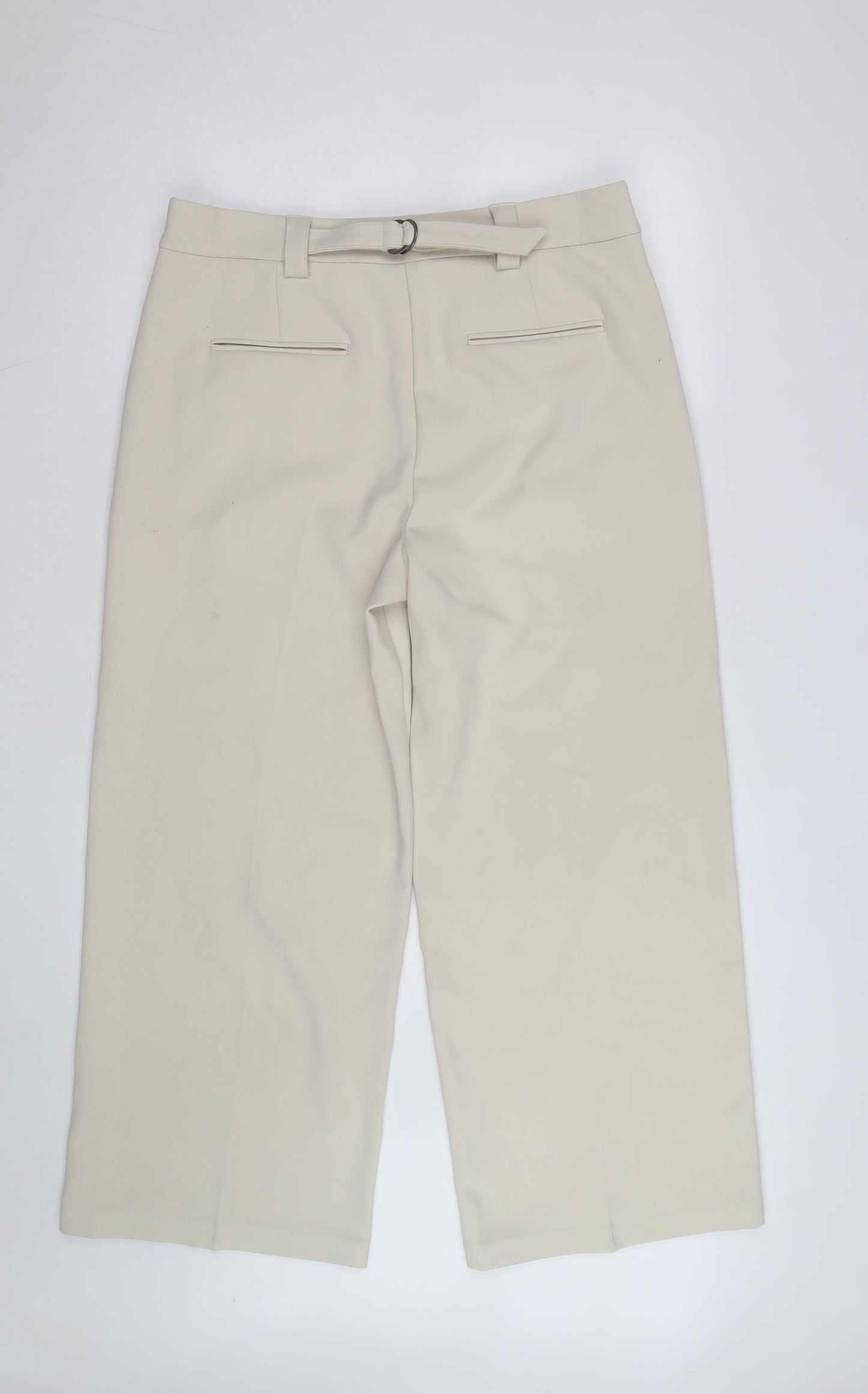 Marks and Spencer Womens Beige Cropped Tailored Trousers Size 16