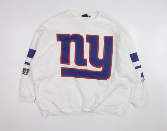 Primark NFL Men’s White XL Pullover Sweatshirt with Logo Print