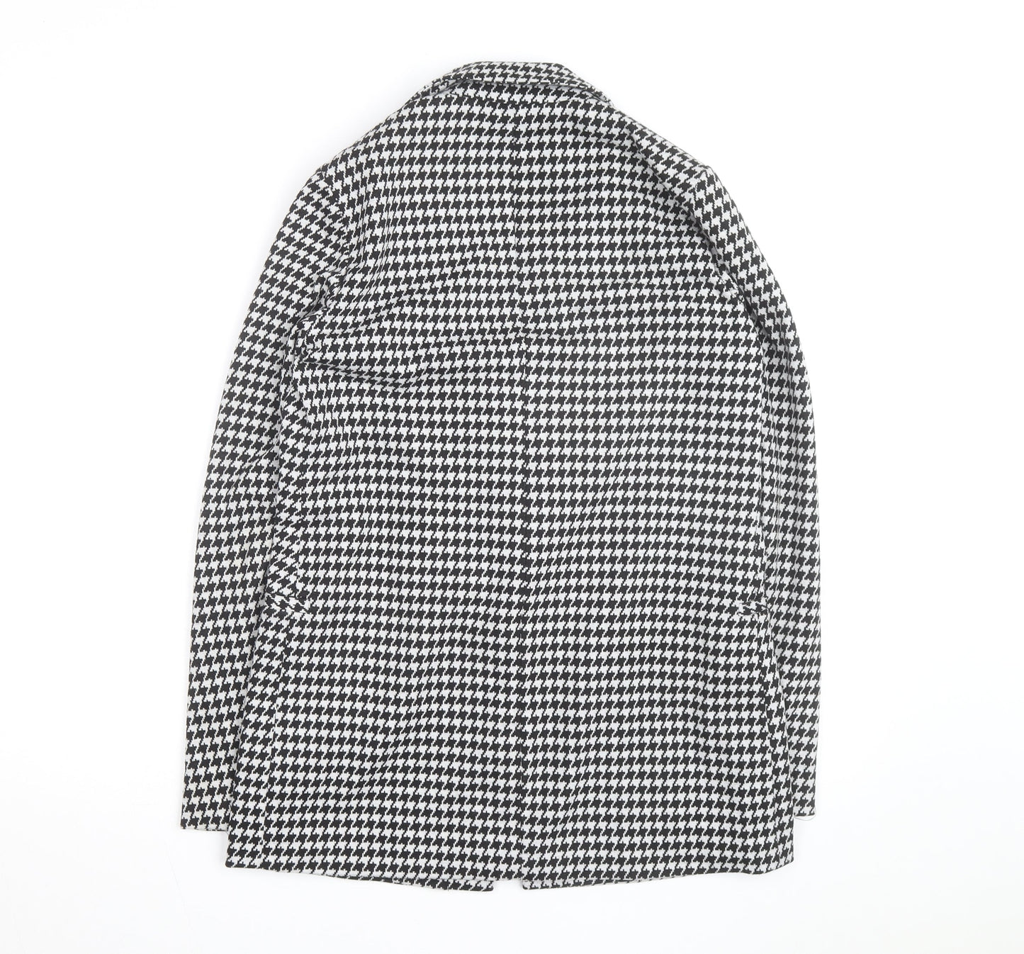 Stradivarius Women's Black Houndstooth Blazer Size 8 Classic Style