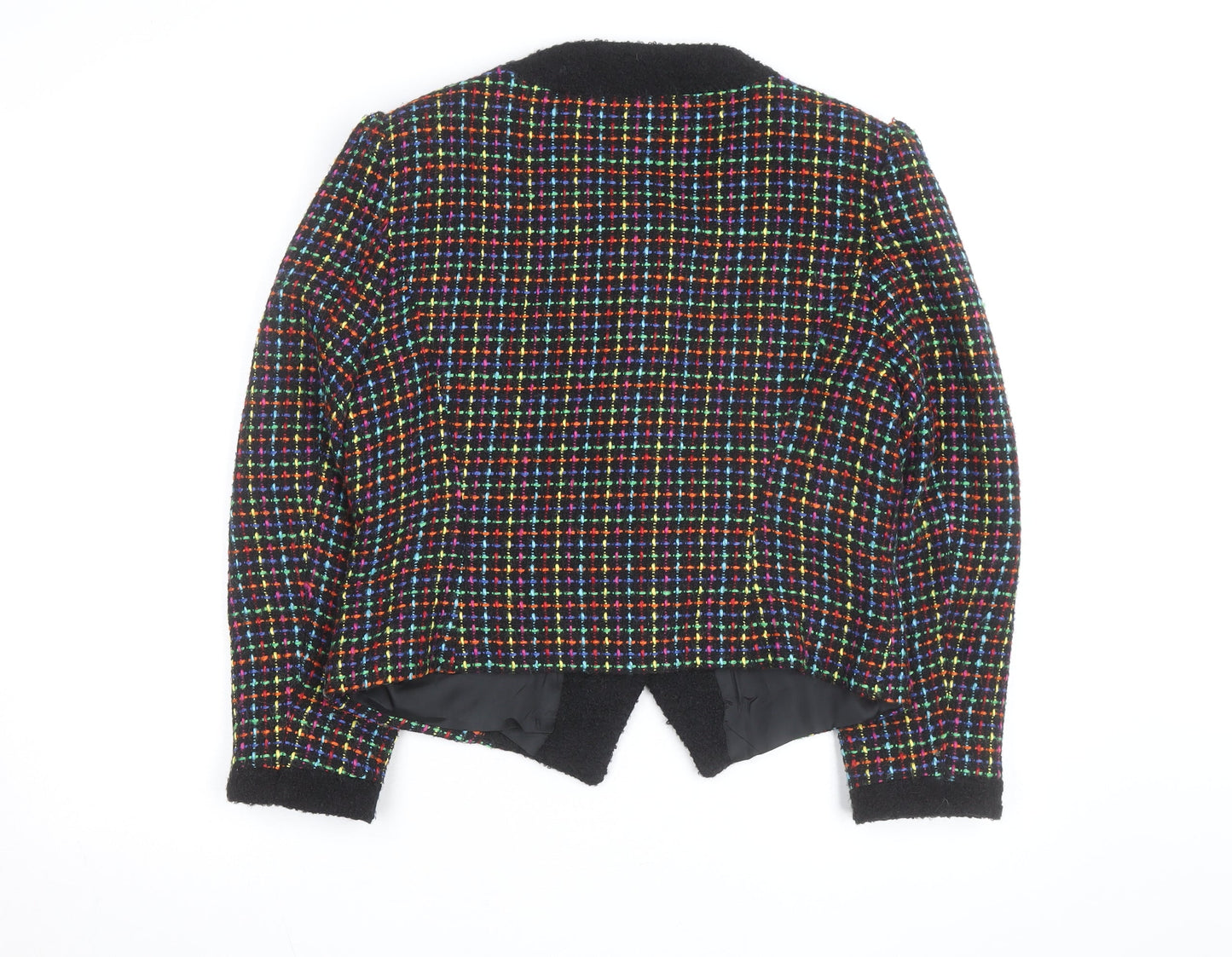 David Emanuel Women’s Multicoloured Tweed Wool Blazer Jacket Size 12