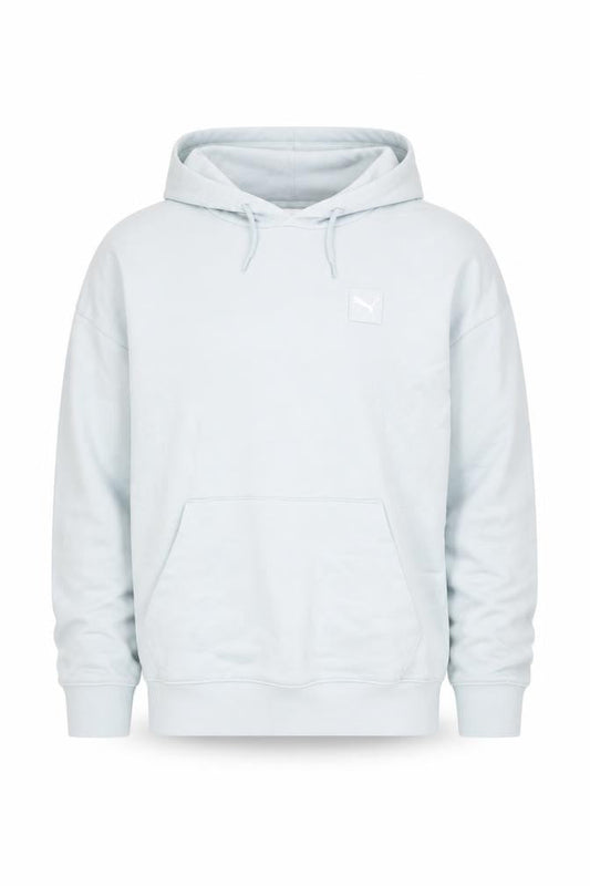 Puma Men’s Blue Pullover Hoodie Size S Regular Fit Logo Fleece