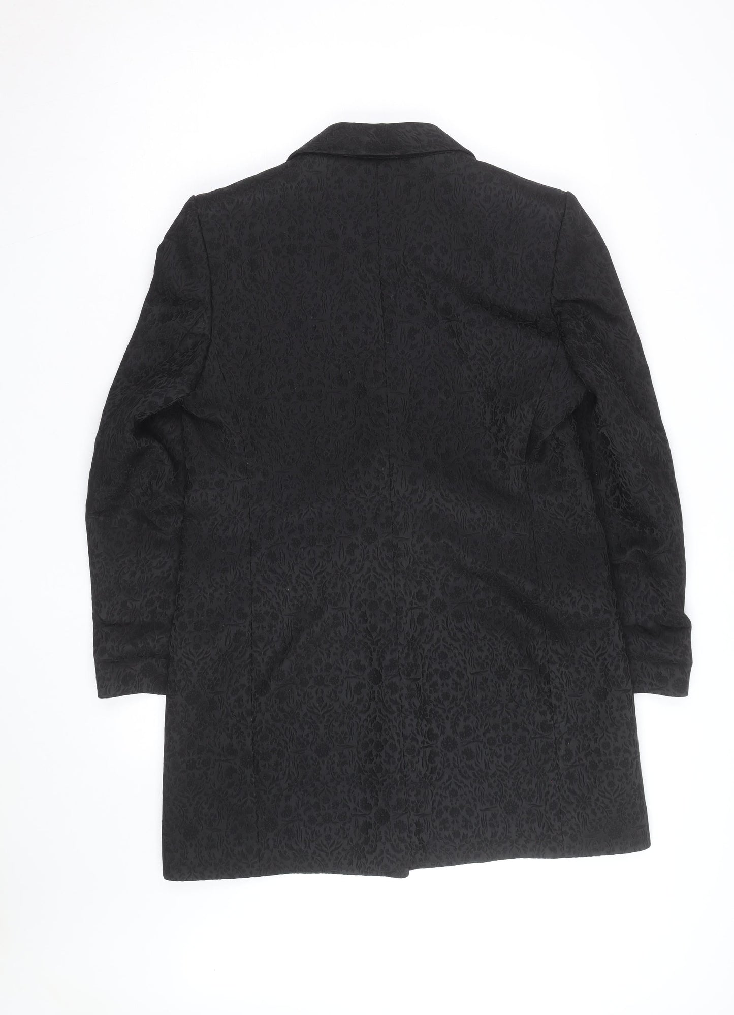 Marks and Spencer Women's Black Wool Blend Floral Blazer UK 16