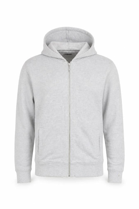 Zara Man Grey Full Zip Hoodie Men's M Lightweight Cotton Blend