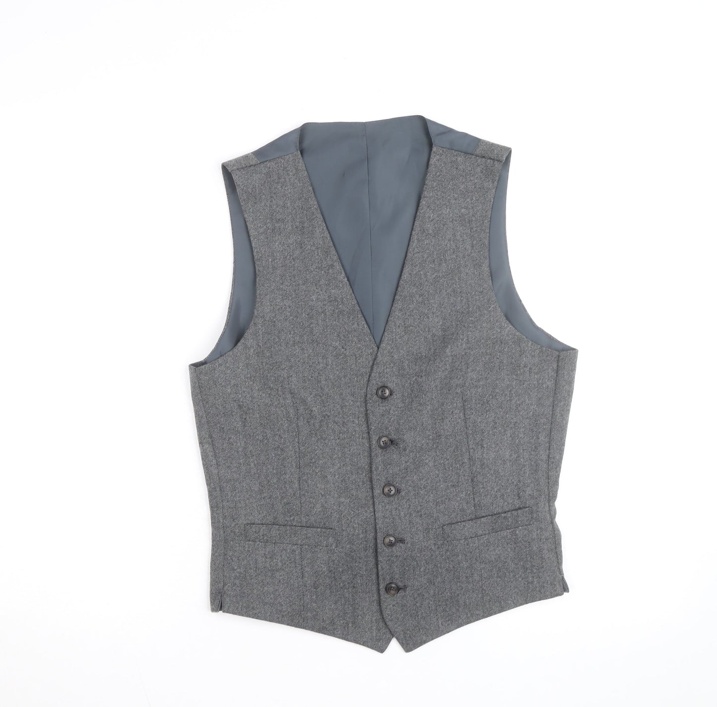 Marks and Spencer Men's Grey Wool Blend Waistcoat Size S Regular Fit