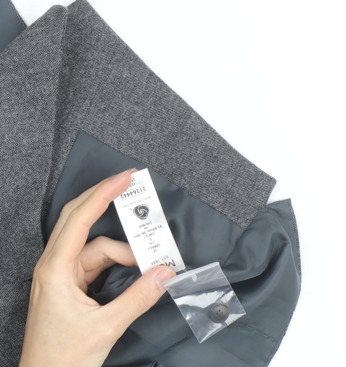 Marks and Spencer Men's Grey Wool Blend Waistcoat Size S Regular Fit