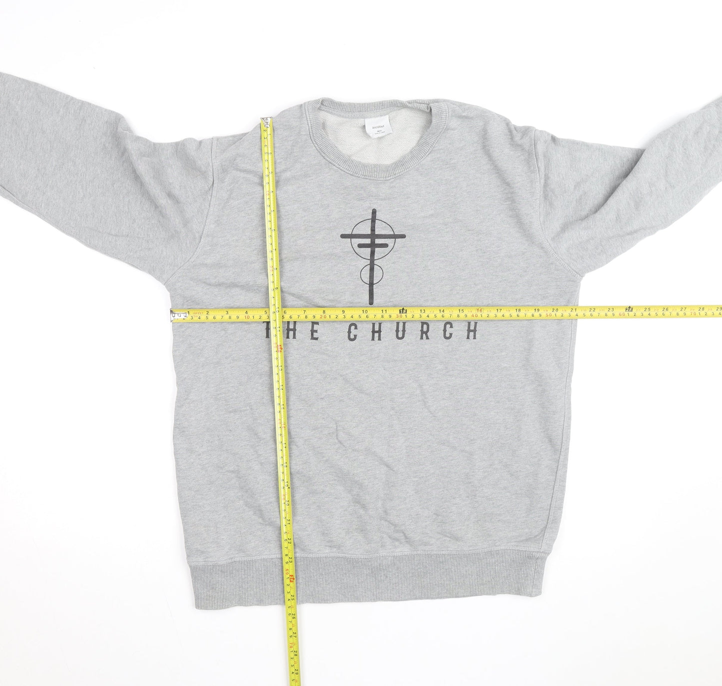 Ascolour Men's Grey Graphic Pullover Sweatshirt Medium