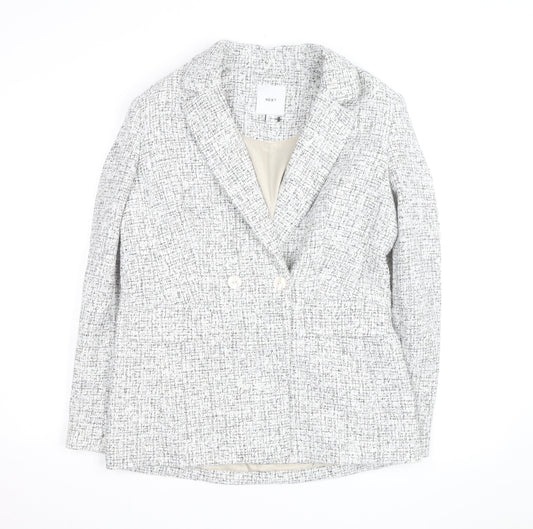 Next Women’s Grey Tweed Blazer Size 12 Workwear Classic Jacket