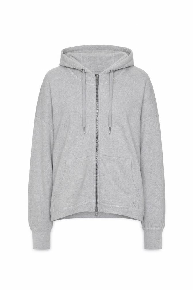 Sweaty Betty Women Grey Full Zip Hoodie Size S Cotton Blend
