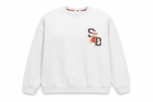 Marks and Spencer Women Grey Crew Neck Pullover Sweatshirt Size 18 Teddy Bear Design