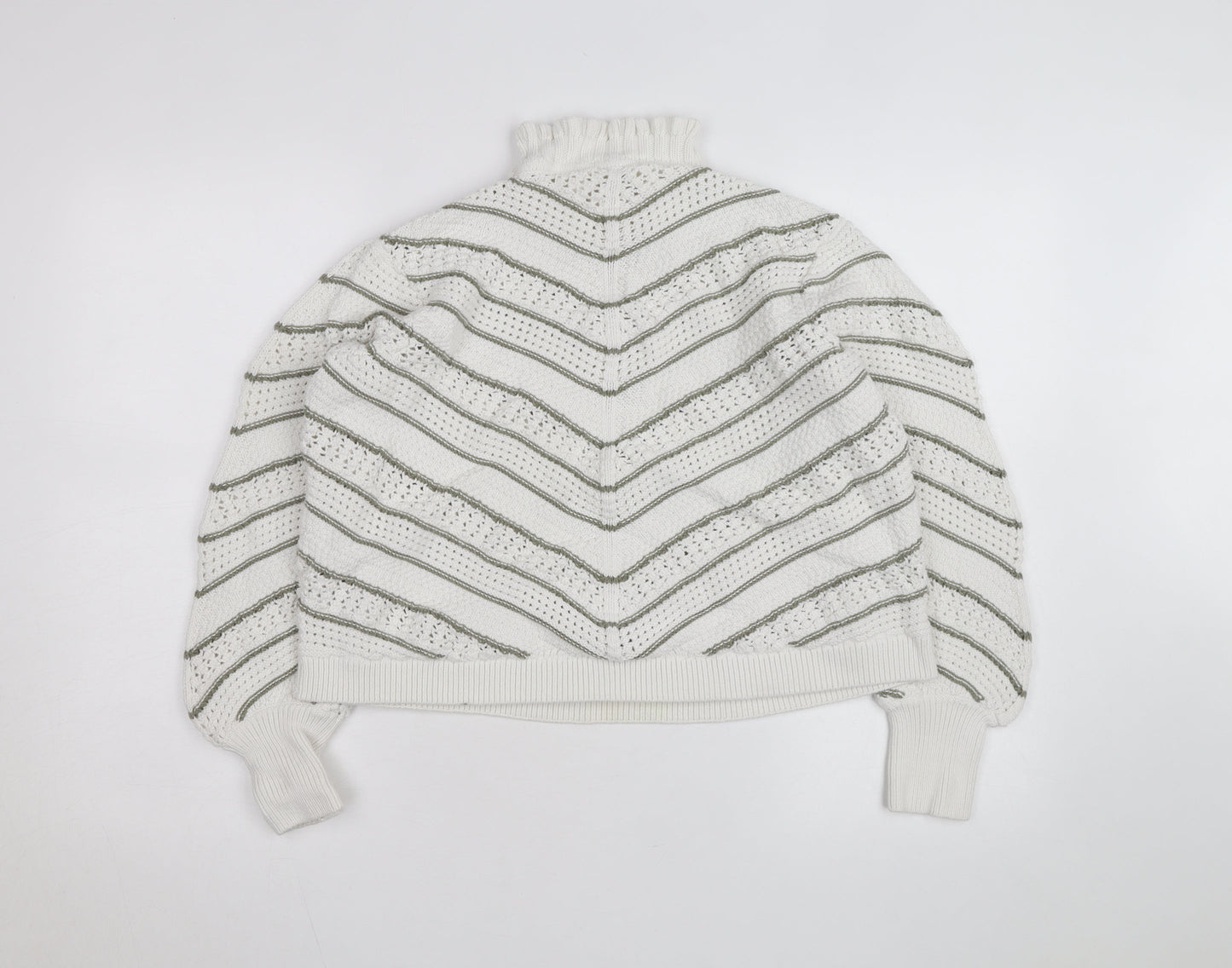 Marks & Spencer Per Una Women White Roll Neck Knit Jumper Size 18