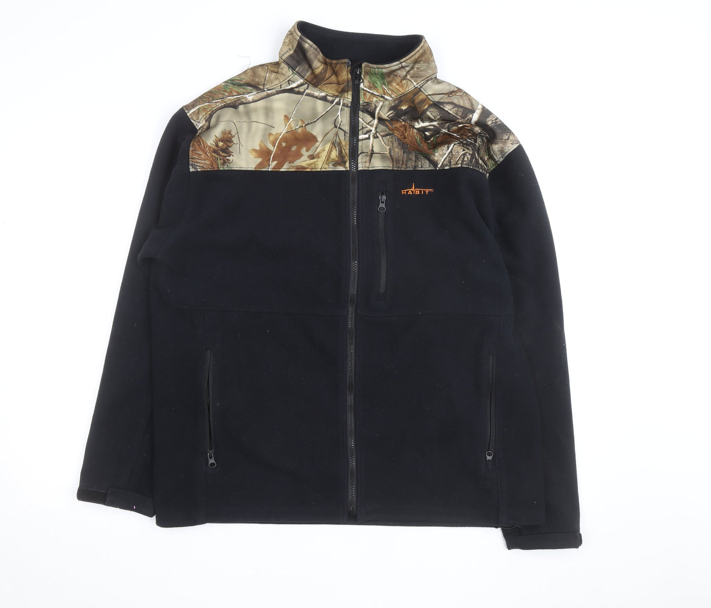 Habit Men's Black Camo Fleece Active Jacket Size L Regular Fit