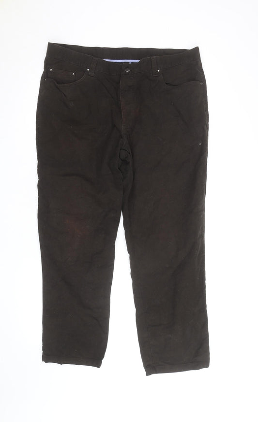 Marks and Spencer Mens Brown Chino Trousers 40in Waist Cotton