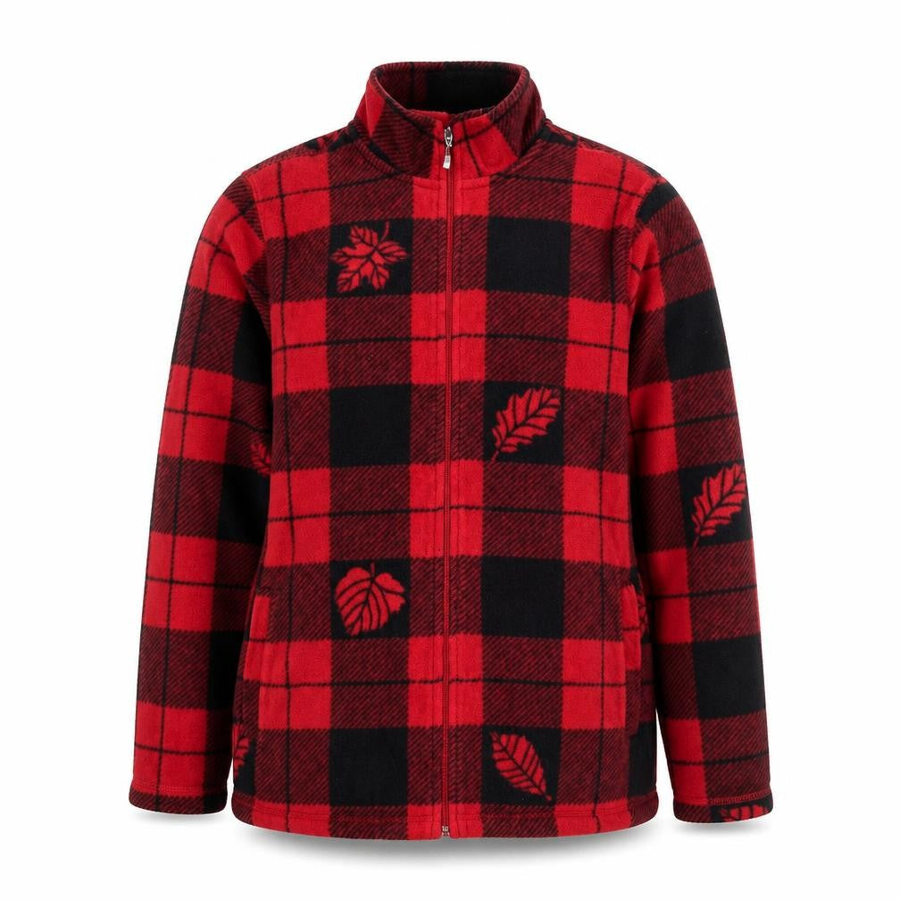 Breckenridge Men's Red Check Fleece Jacket XL Full Zip Autumn Winter