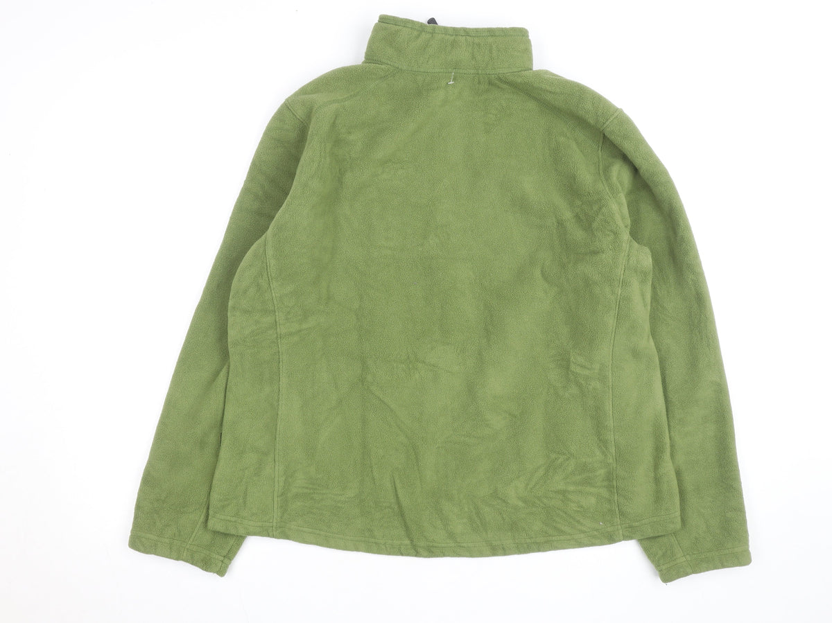 Eddie Bauer Women's Green Fleece Full Zip Hiking Jacket Size XL