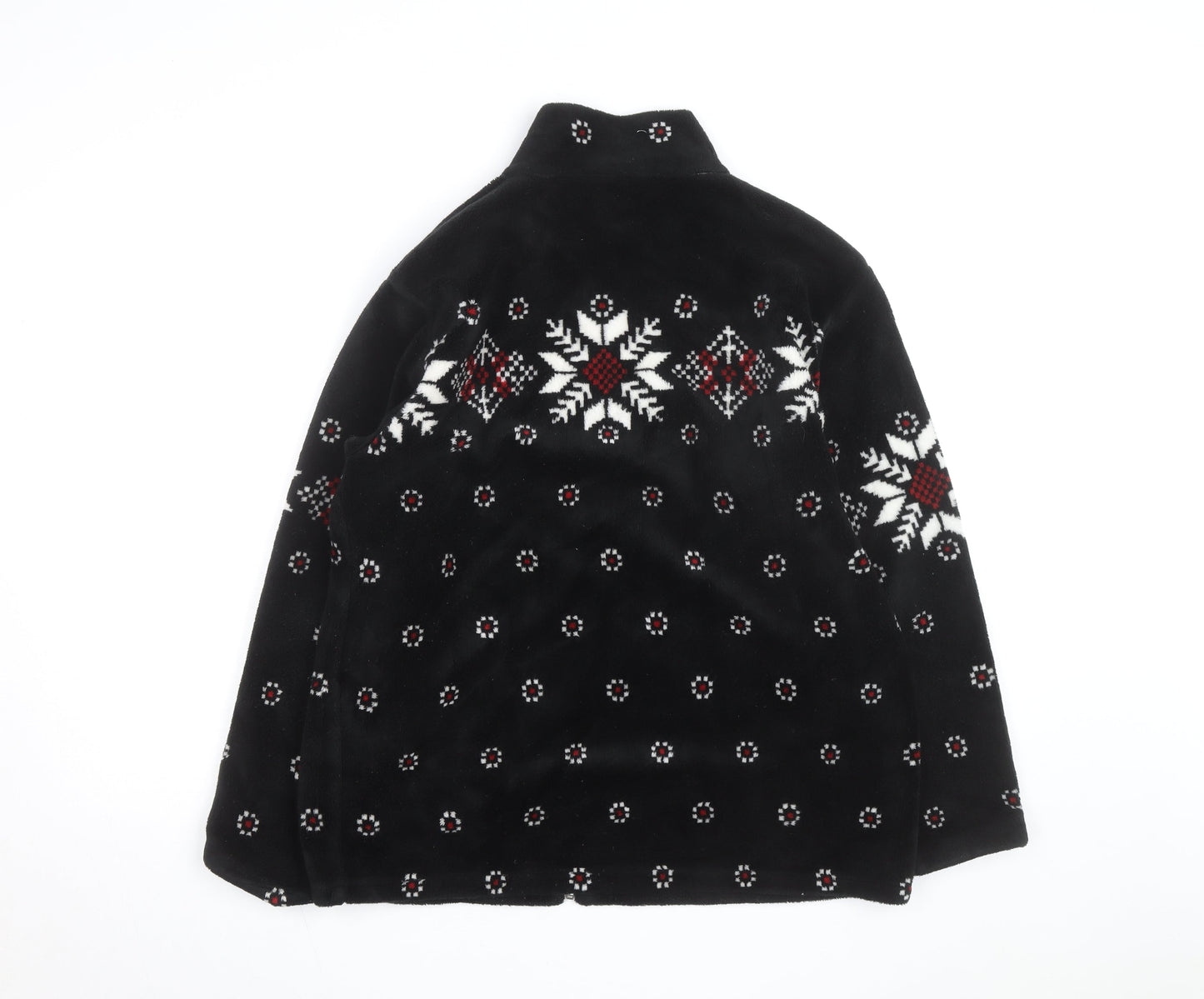 Barrage Men’s Black Snowflake Fleece Jacket L Winter Zip Up