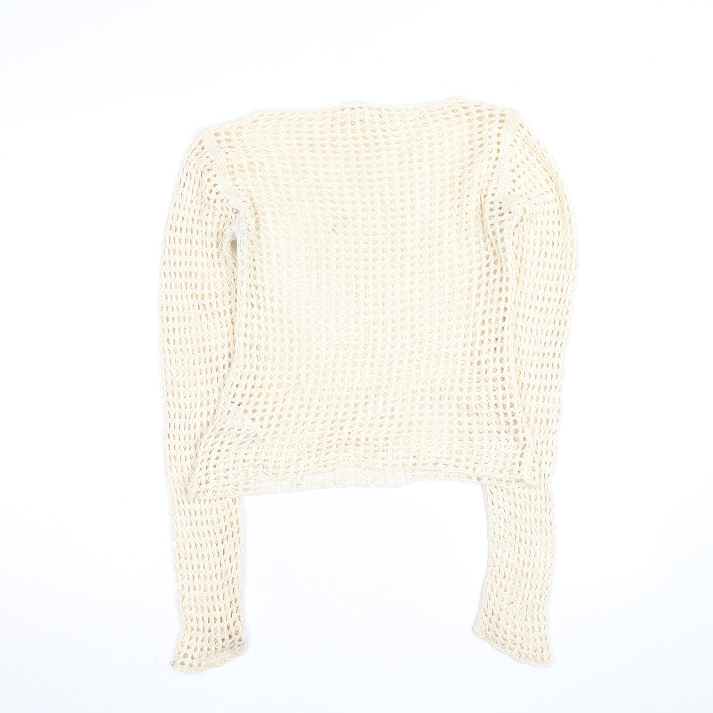 Urban Outfitters Women Ivory Open-Knit Crochet Jumper Size S