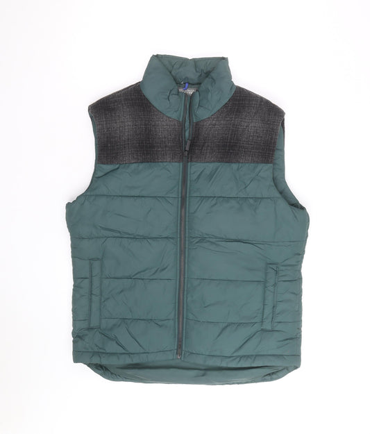 Kenneth Cole Reaction Men's Green Padded Bodywarmer Waistcoat Size L