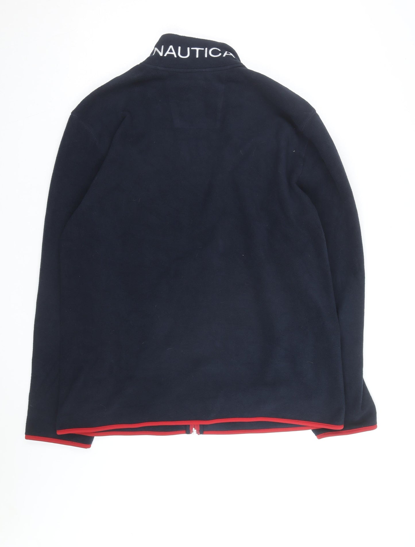Nautica Men's Blue Red Fleece Full Zip Jacket XL
