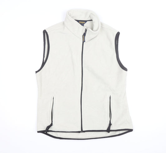Woolrich Men's Beige Fleece Full Zip Bodywarmer Vest Size M