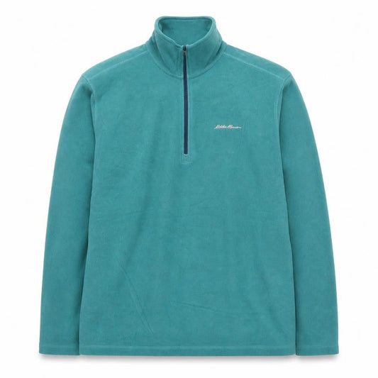 Eddie Bauer Men's Green 1/4 Zip Fleece Pullover Sweatshirt M