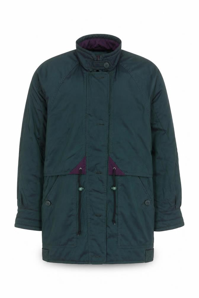 Forecaster of Boston Men's Green Parka Coat S Nylon Mid-Length