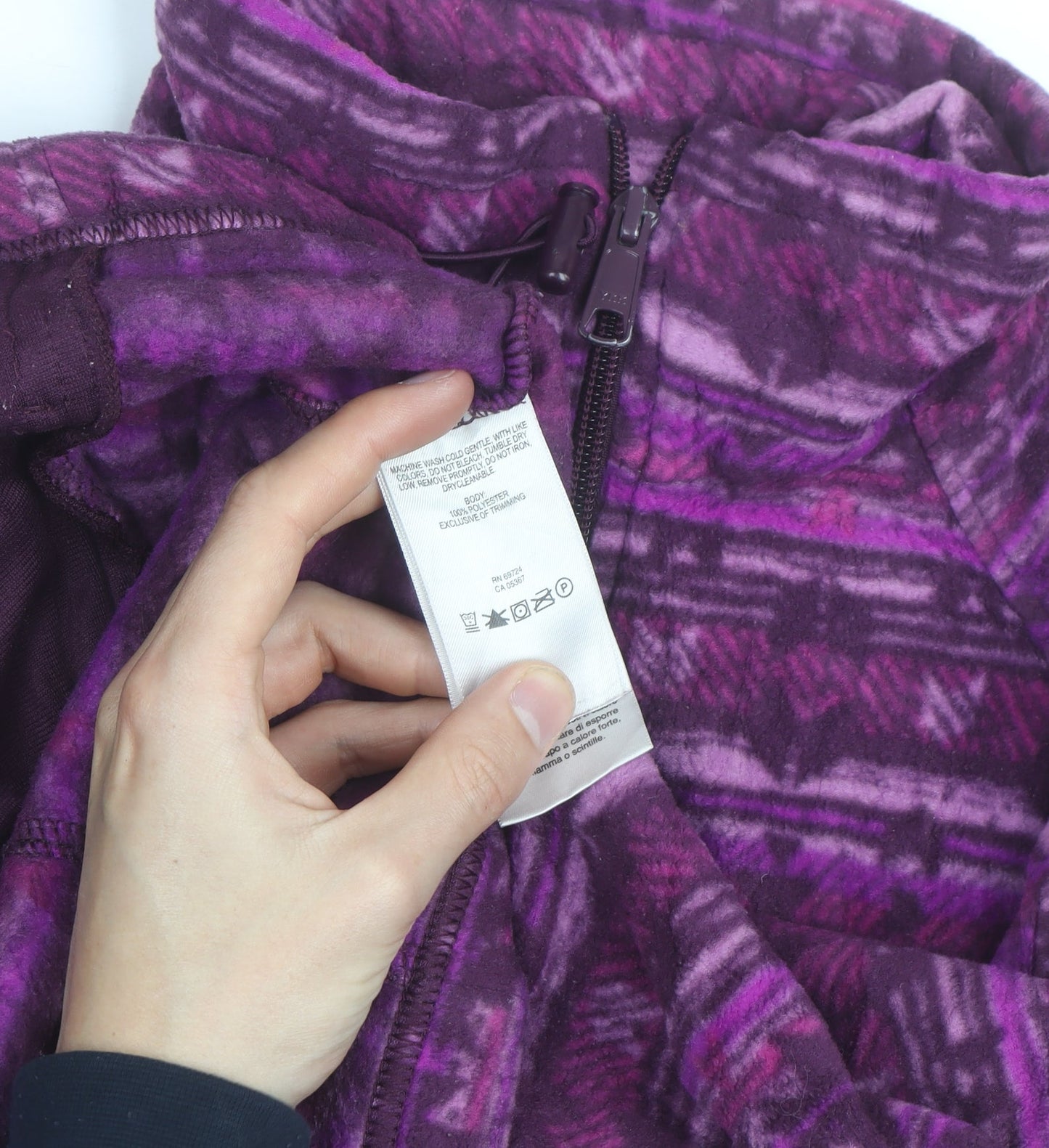 Columbia Women's Purple Fleece Full Zip Jacket L Lightweight Outdoor