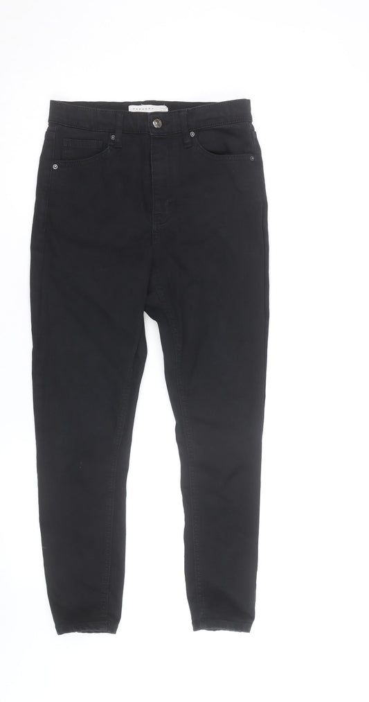 Topshop Women's Black Skinny Jeans Size 10 High Rise Stretch Denim