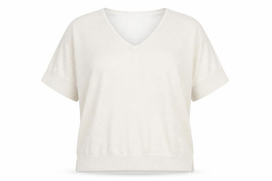 Bonmarché Women’s Beige V-Neck Short Sleeve Lightweight Knit Jumper Size 16