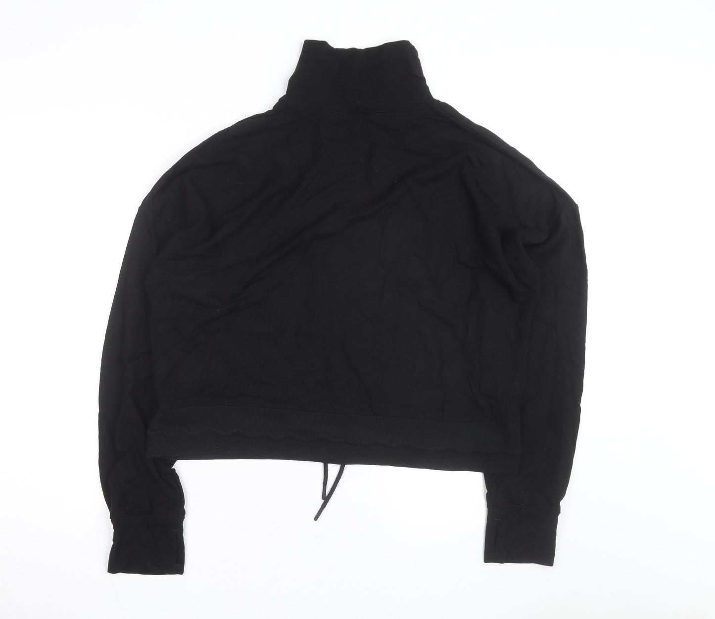 Marks and Spencer Goodmove Women's Black Size 16 High Neck Drawstring Sweatshirt