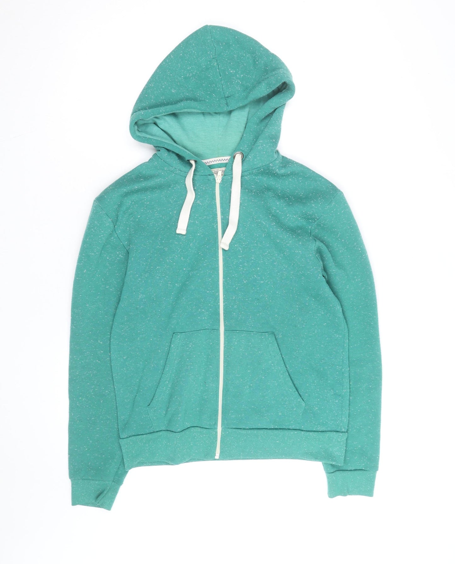 Benetton Men's Green Full Zip Hoodie Small Regular Fit Fleece