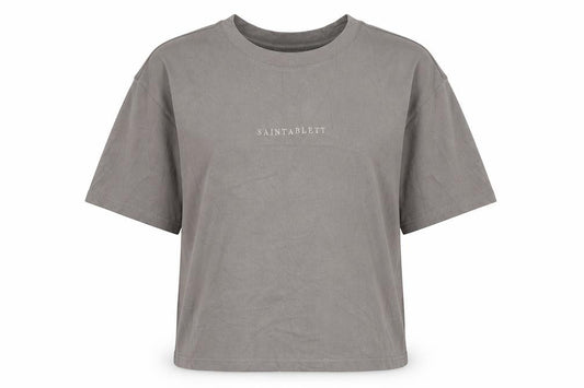 SAINTABLETT Women's Beige Short Sleeve Cotton T-Shirt M