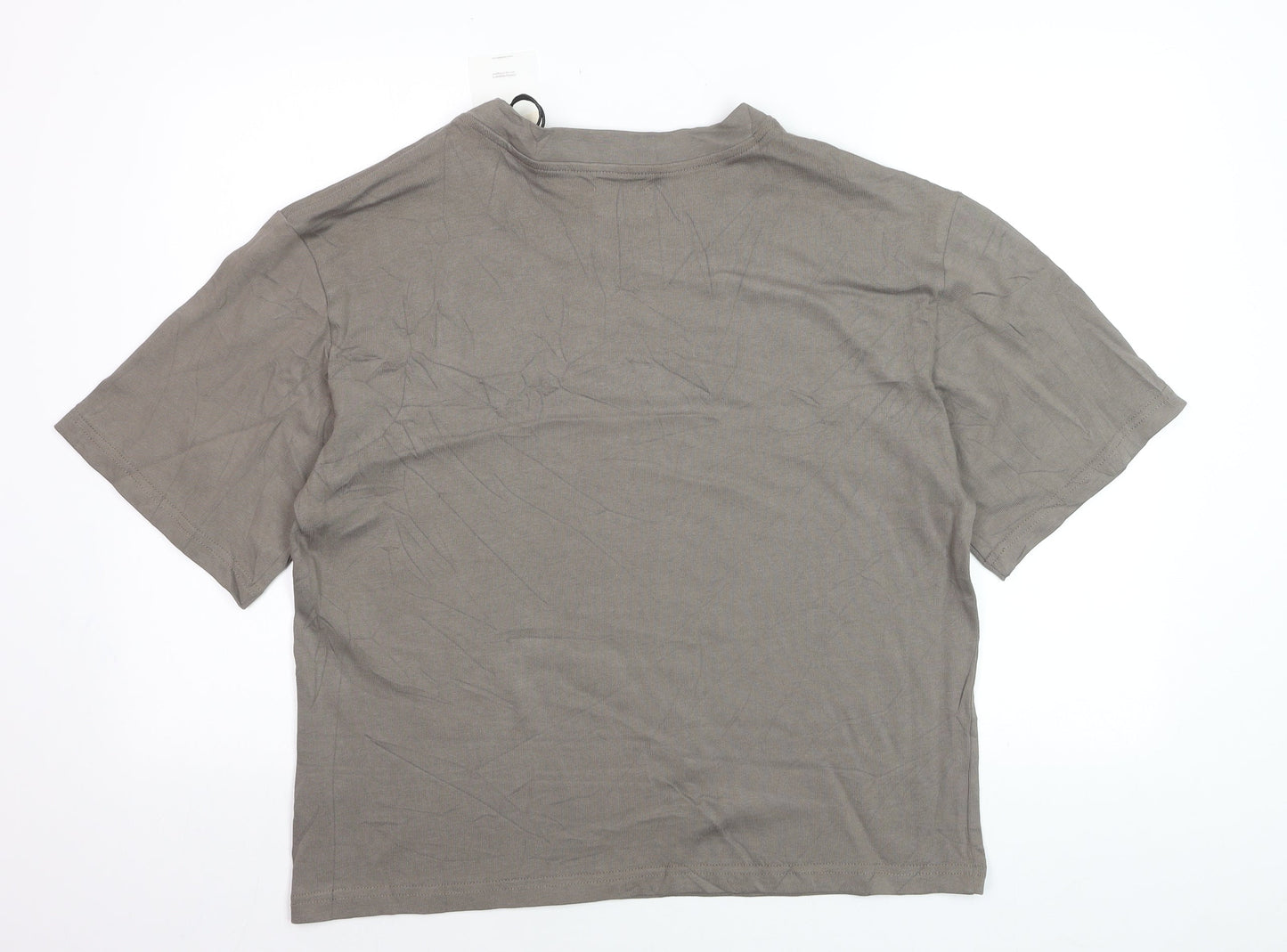 SAINTABLETT Women's Beige Short Sleeve Cotton T-Shirt M