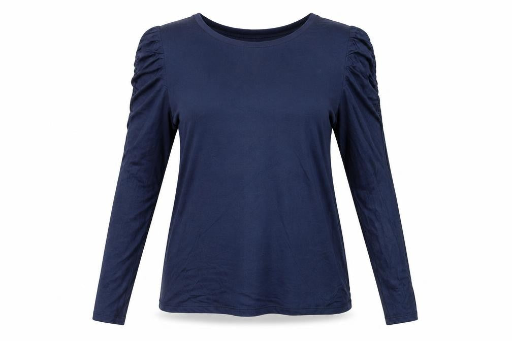 Marks & Spencer Women's Blue Long Sleeve Ruffle Blouse Size 14