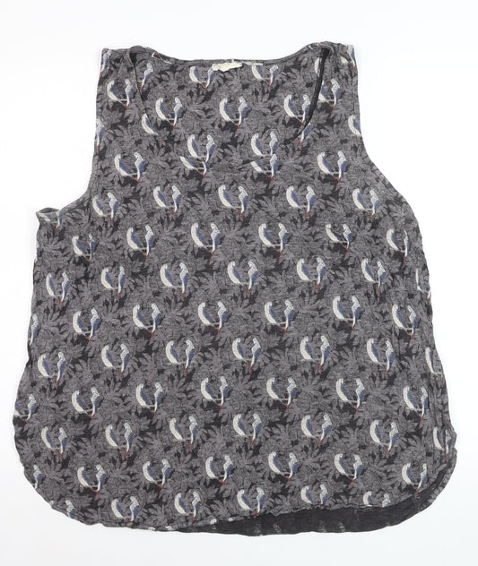 Fat Face Women's Grey Parrot Print Sleeveless Camisole Top UK 18
