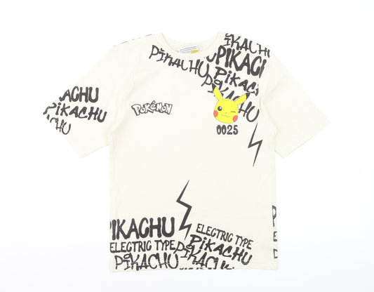 George Pokémon Boys Beige Pikachu Graphic Short Sleeve T-Shirt 9-10 Years