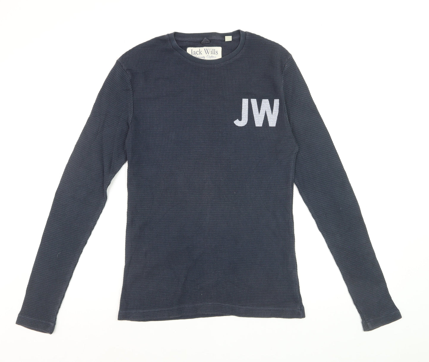 Jack Wills Men's Blue Slim Fit Long Sleeve Cotton Top XS