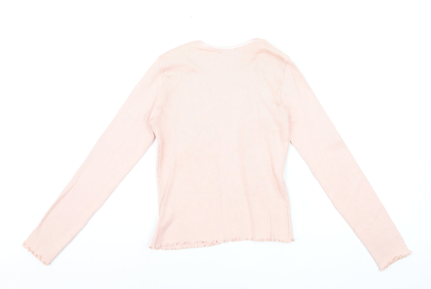 Hobbs Womens Pink Size 12 Cotton Blend Long Sleeve Cardigan