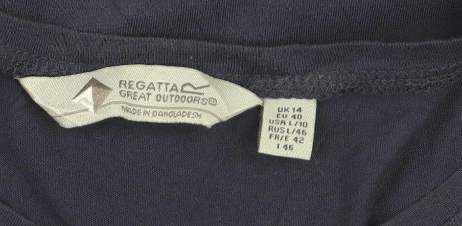 Regatta Women’s Blue Cotton Short Sleeve Basic T-Shirt UK 14