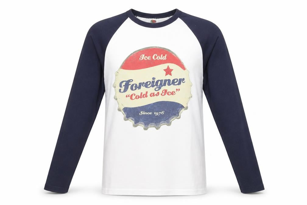 Fruit of the Loom Men's White Navy Music Graphic Long Sleeve Top M