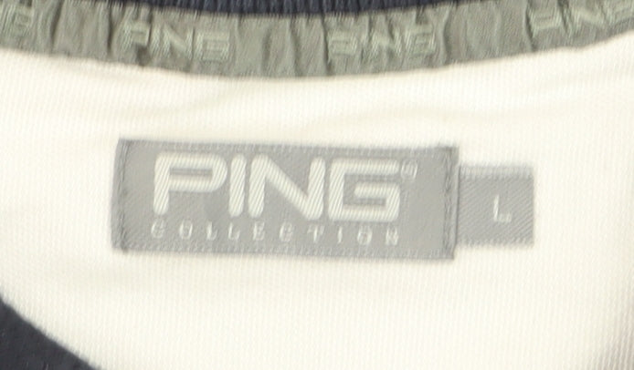 PING Collection Men's Blue Colourblock Golf Polo Shirt L